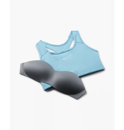 Топ женский Nike Swoosh WomenS Medium-Support 1-Piece Pad Sports Bra Light Blue BV3636-416