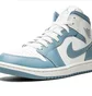 Кроссовки женские Air Jordan Wmns 1 Mid White/Light Blue BQ6472-141