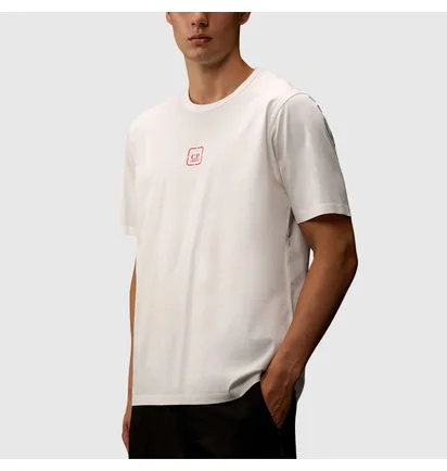 Футболка мужская C.P. Company Metropolis Series Logo White 19CLTS053A-006370W-103