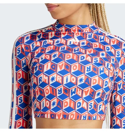 Топ женский Adidas X Farm Rio Crop Long Sleeve Shirt Multi IT9409