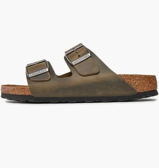 Тапочки женские BIRKENSTOCK Arizona Oiled Leather Faded Khaki Narrow Fit Olive 1027039