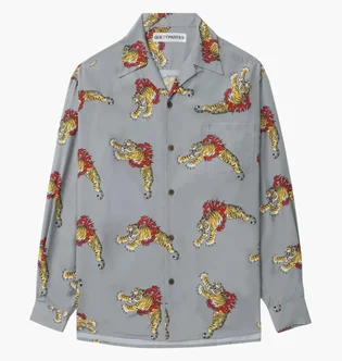 Рубашка унисекс wacko maria Hawaiian Grey 24FW-WMS-HI03