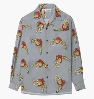 Рубашка унисекс wacko maria Hawaiian Grey 24FW-WMS-HI03