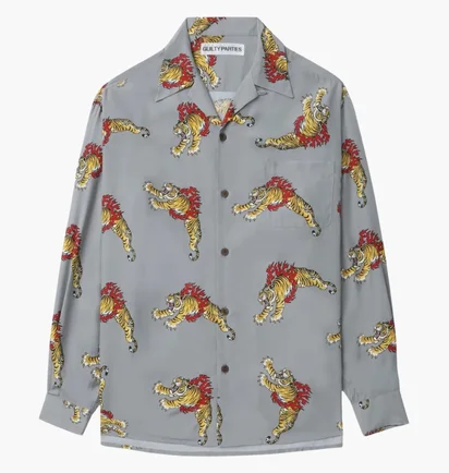 Сорочка унісекс wacko maria Hawaiian Grey 24FW-WMS-HI03