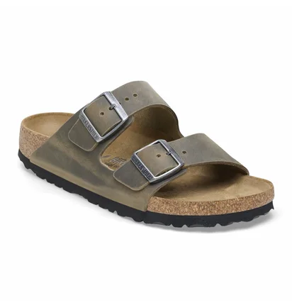 Тапочки жіночі BIRKENSTOCK Arizona Oiled Leather Faded Khaki Olive 1027022