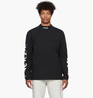 Лонгслів чоловічий Heron Preston Brush Longsleeve Black HMAB017F21JER0011001
