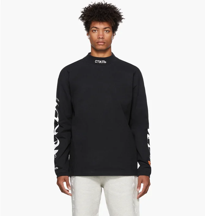 Лонгслів чоловічий Heron Preston Brush Longsleeve Black HMAB017F21JER0011001