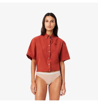 Трусики женские Lacoste Stretch Cotton String Briefs (3 шт) Beige/Brown 8F1341I87