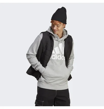 Худи мужское Adidas Essentials French Terry Big Logo Hoodie Grey Ic9364