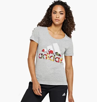 Футболка женская Adidas Badge Of Sport Flower Tee Grey DV2996