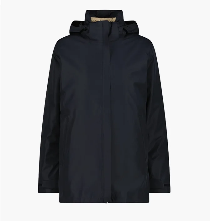 Парка жіноча CMP Zip Hood Detachabl Black/Beige 35K3796D-U901