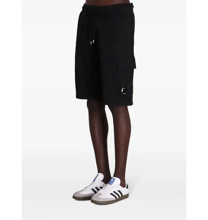 Шорти чоловічі C.P. Company Light Fleece Cargo Lens Shorts Black 18CMSB069A-002246G-999
