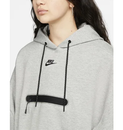 Худі жіноче Nike Sportswear Tech Fleece Over-Oversized Cropped Pullover Hoodie Grey Dr4973-063