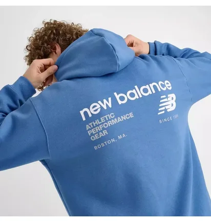 Худи мужское New Balance Linear Graphic Blue MT43910