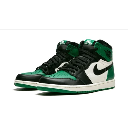 Кроссовки мужские Air Jordan 1 Retro High Og Black/Green 555088-302
