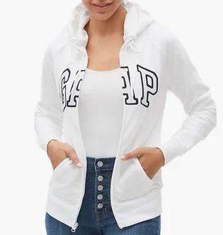 Толстовка женская Gap Logo Zip Hoodie Optic White 451203Ptcwht