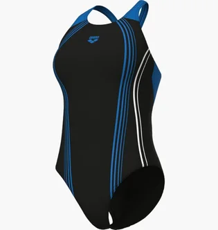 Купальник жіночий Arena Clear Lines Swimsuit V Back Lb Black 010255-580