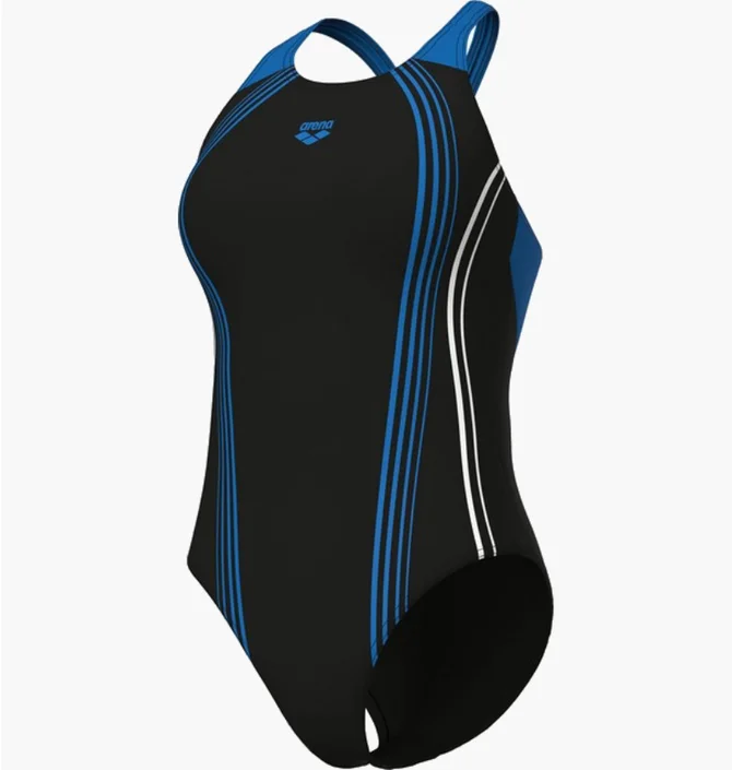 Купальник женский Arena Clear Lines Swimsuit V Back Lb Black 010255-580