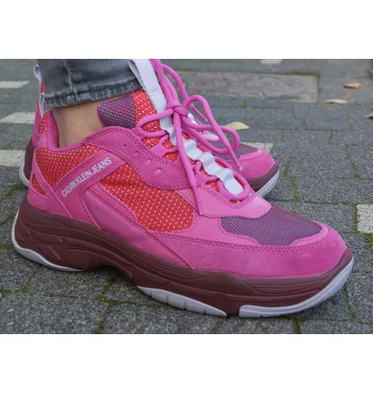 Кроссовки женские Calvin Klein Maya Low Top Lace Up Pink/Violet B4R0823-MULTI-HOT-PINK