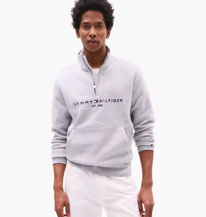 Кофта мужская Tommy Hilfiger Embroidered Tommy Logo Quarter-Zip White 78JB338-202-HJW