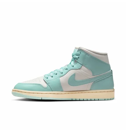 Кроссовки женские Air Jordan 1 Retro Mid Turquoise/White BQ6472-132