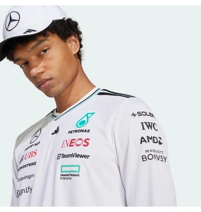 Лонгслив мужской Adidas Mercedes - Amg Petronas Formula One Team Driver Authentic White JX5797