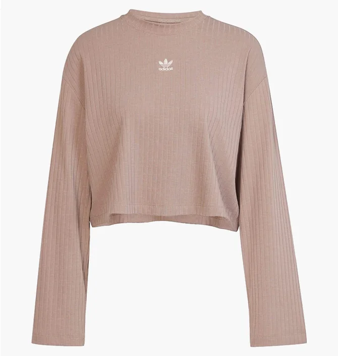 Лонгслив женский Adidas Essentials Wide Rib Beige JD5120