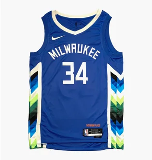 Майка мужская Nike Milwaukee Bucks Jersey City 22 Blue DO9600-480