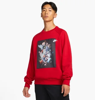 Свитшот мужской Nike Masterpiece Pack Photo Print Crew Neck Fleece Sweatshirt Red Dd6515-687