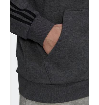 Толстовка чоловіча Adidas Essentials Fleece 3-Stripes Full-Zip Hoodie Grey HB0042