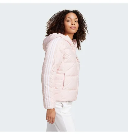 Куртка жіноча Adidas Essentials 3-Stripes Mid Down Hooded Jacket Peach IX8923
