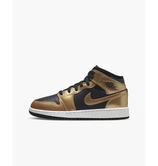 Кроссовки детские Air Jordan Retro 1 Mid Se Casual Shoes Metallic/Black Dr6967-071