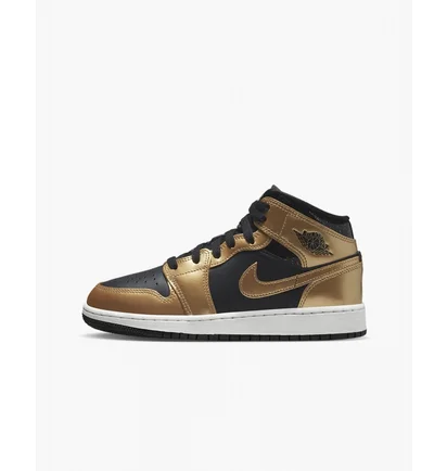 Кросівки дитячі Air Jordan Retro 1 Mid Se Casual Shoes Metallic/Black Dr6967-071