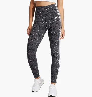 Леггинсы женские Adidas Essentials 3-Stripes Animal Print Leggings Grey IN9933
