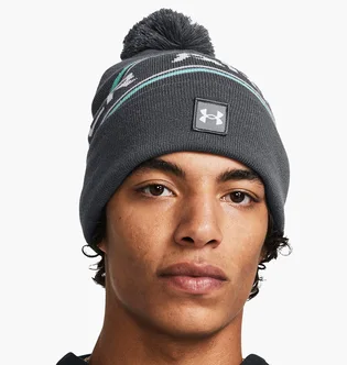 Шапка мужская Under Armour MenS Halftime Pom Beanie Grey 1379985-012