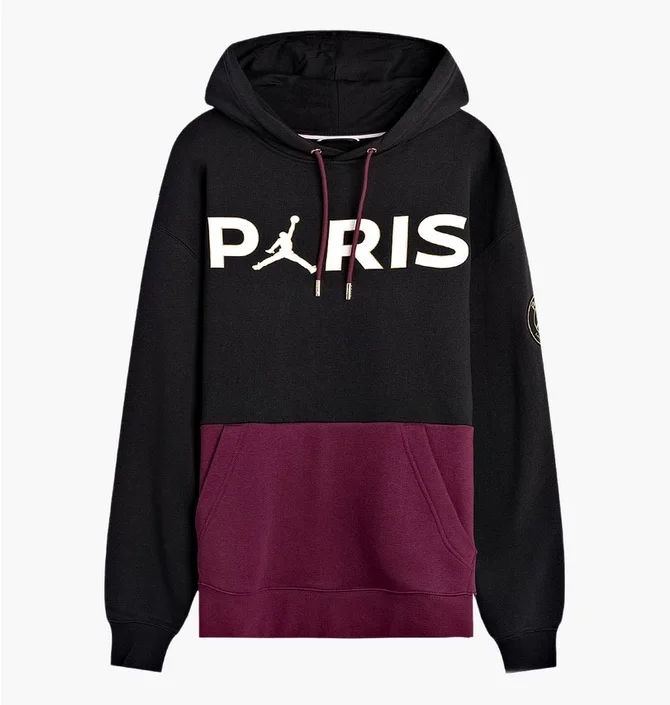 Толстовка мужская Nike Air Jordan X Psg Fleece Pullover Hoodie Black Bordeaux Ck9773-010