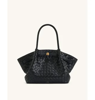 Сумка женская JW PEI Hana Medium Weave Texture Tote Bag Black BB2025BG119200JWP
