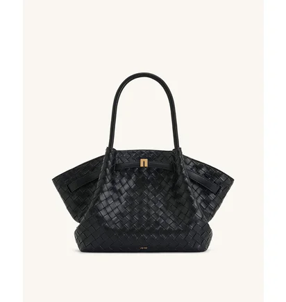 Сумка жіноча JW PEI Hana Medium Weave Texture Tote Bag Black BB2025BG119200JWP
