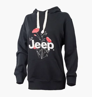 Худі жіноче Jeep Hooded Oversize Sweatshirt Botanical Print Black O102606-B000