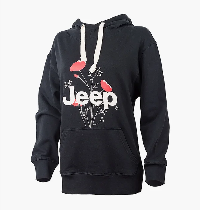 Худи женское Jeep Hooded Oversize Sweatshirt Botanical Print Black O102606-B000