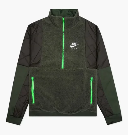 Куртка мужская Nike Sportswear Sherpa Half Zip Jacket Carbon Green Dd6446-335