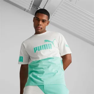 Футболка чоловіча Puma Power Colourblock White/Turquoise 673321-77