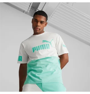 Футболка мужская Puma Power Colourblock White/Turquoise 673321-77