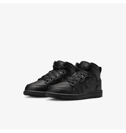 Кроссовки детские Air Jordan 1 Mid (Ps) Black 640734-093