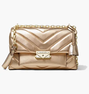 Сумка женская Michael Kors Cece Medium Quilted Metallic Leather Convertible Shoulder Bag Gold 30H9L0EL6K-PALE-GOLD-6222