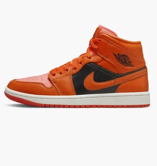 Кроссовки женские Air Jordan 1 Mid Orange/Black Dm3381-600