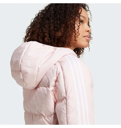 Куртка жіноча Adidas Essentials 3-Stripes Mid Down Hooded Jacket Peach IX8923