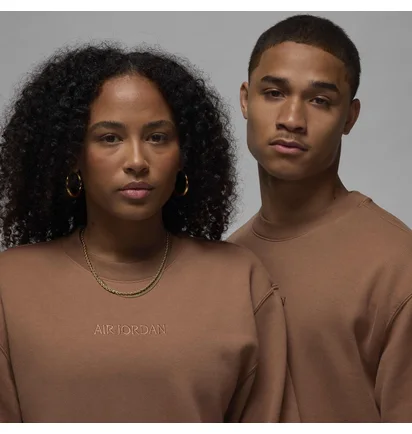 Свитшот унисекс Air Jordan Wordmark Fleece Crew-Neck Sweatshirt Brown FZ3950-223