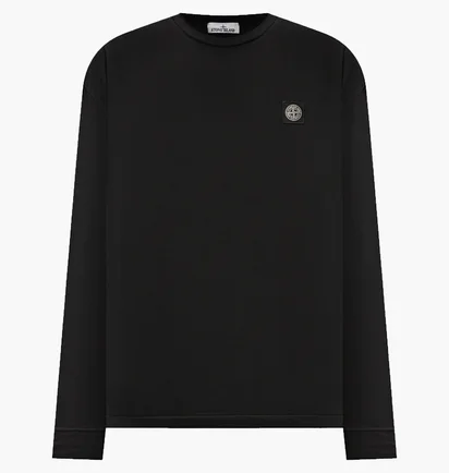 Лонгслив мужской Stone Island Logo L/S T-Shirt Black 811522713-A0029
