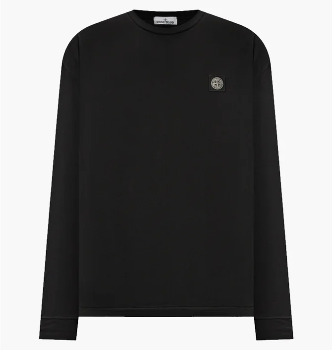 Лонгслив мужской Stone Island Logo L/S T-Shirt Black 811522713-A0029